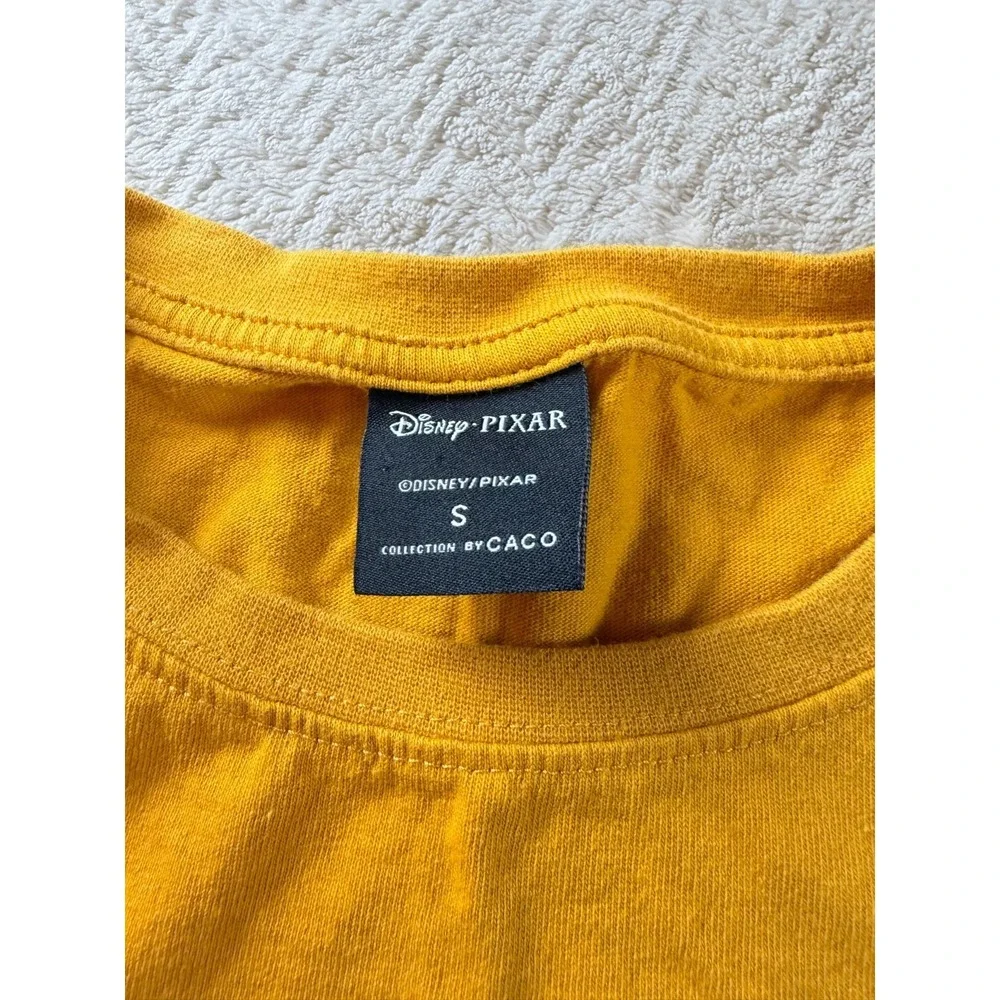 Disney Pixar CacoToy Story T-Shirt Kids S Mustard Yellow Cotton Chest Pocket Tee
